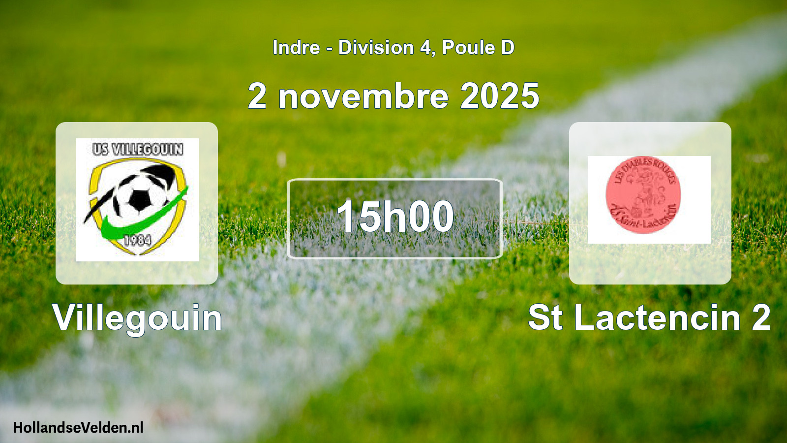 Geplande wedstrijd: Villegouin - St Lactencin 2 (2 novembre 2025)