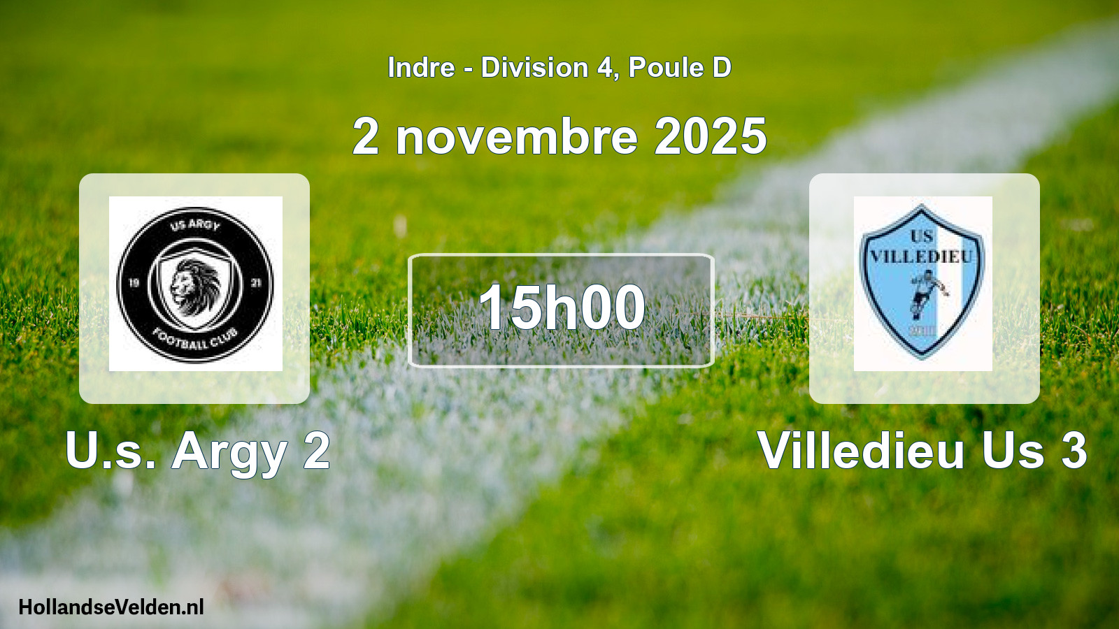 Geplande wedstrijd: U.s. Argy 2 - Villedieu Us 3 (2 november 2025)
