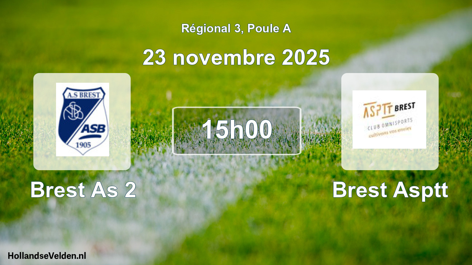 Geplande wedstrijd: Brest As 2 - Brest Asptt (23 novembre 2025)
