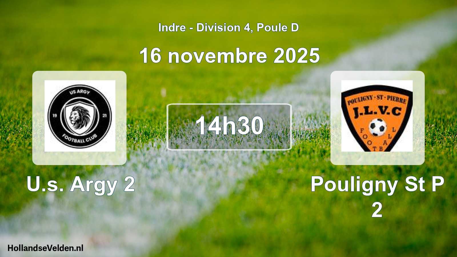 Geplande wedstrijd: U.s. Argy 2 - Pouligny St P 2 (16 novembre 2025)