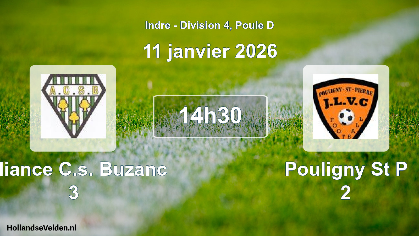 Scheduled Match: Alliance C.s. Buzanc 3 - Pouligny St P 2 (11 January 2026)