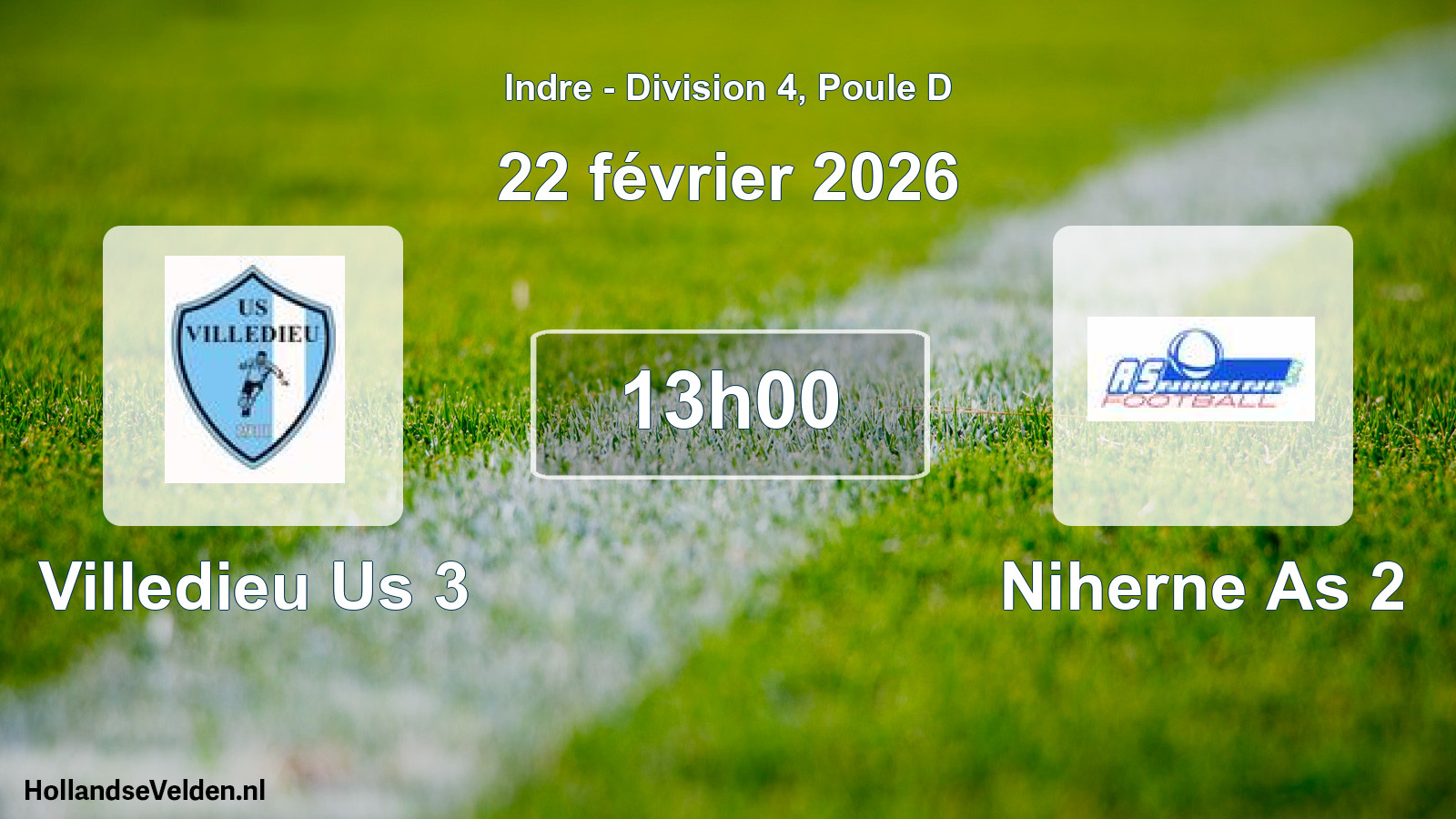 Scheduled Match: Villedieu Us 3 - Niherne As 2 (22 February 2026)