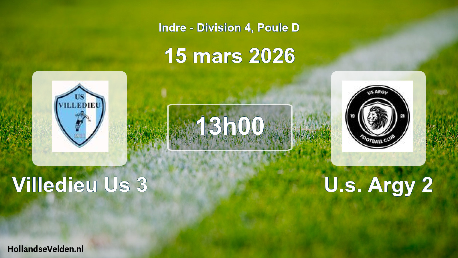 Scheduled Match: Villedieu Us 3 - U.s. Argy 2 (15 March 2026)