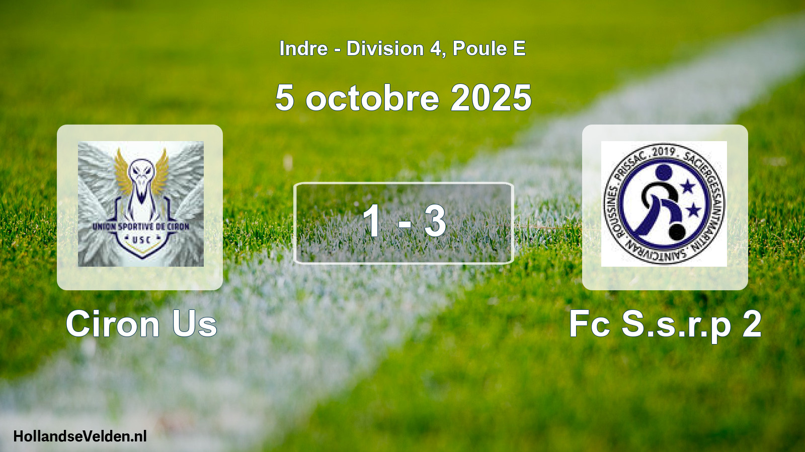 Gespeelde wedstrijd: Ciron Us - Fc S.s.r.p 2 1 - 3 (5 octobre 2025)