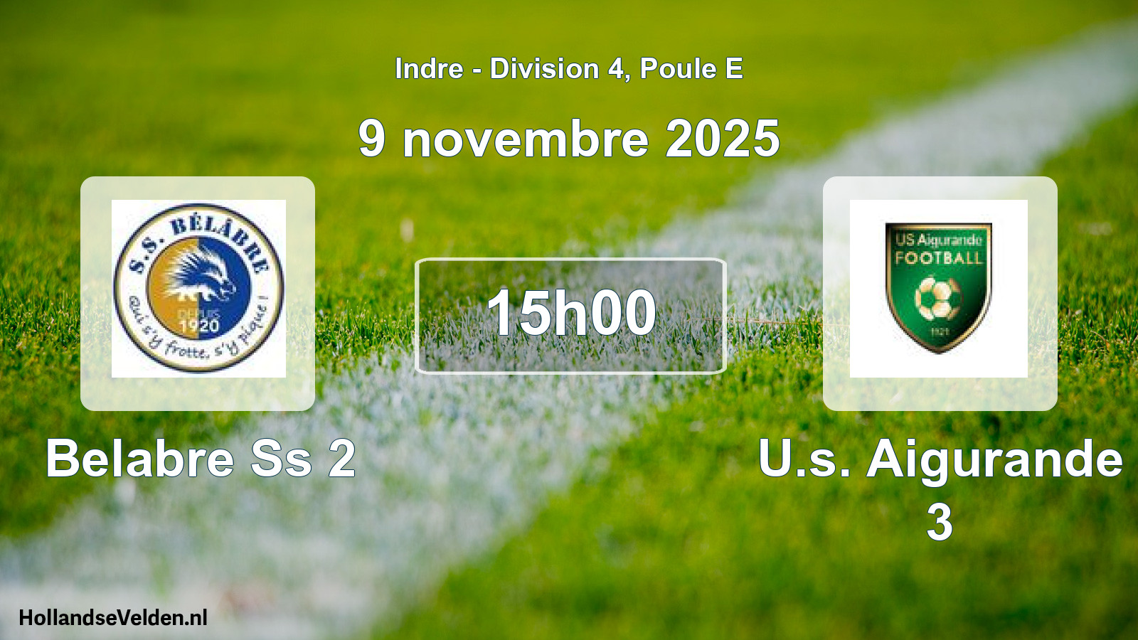 Geplande wedstrijd: Belabre Ss 2 - U.s. Aigurande 3 (9 november 2025)