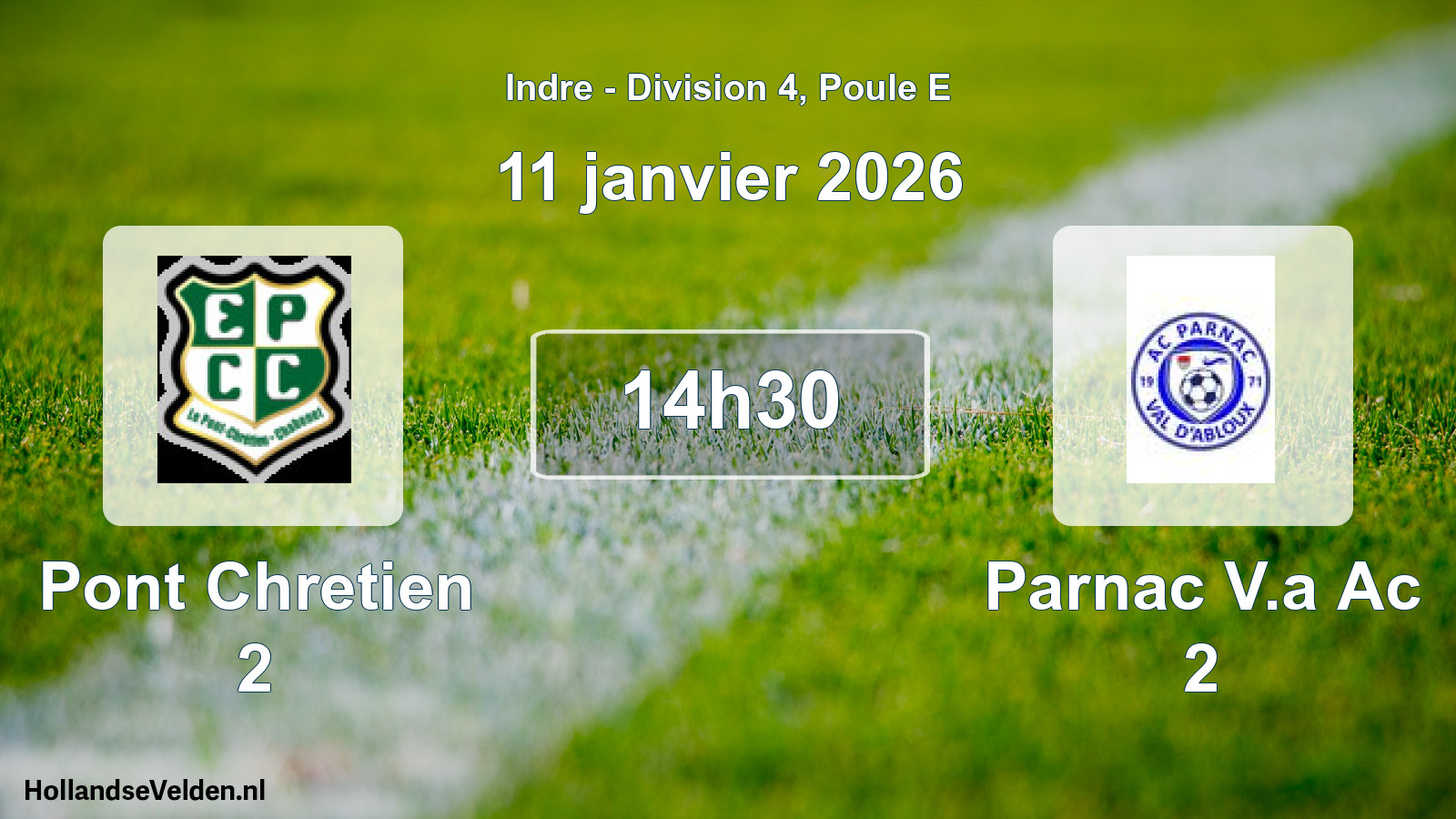 Geplande wedstrijd: Pont Chretien 2 - Parnac V.a Ac 2 (11 janvier 2026)