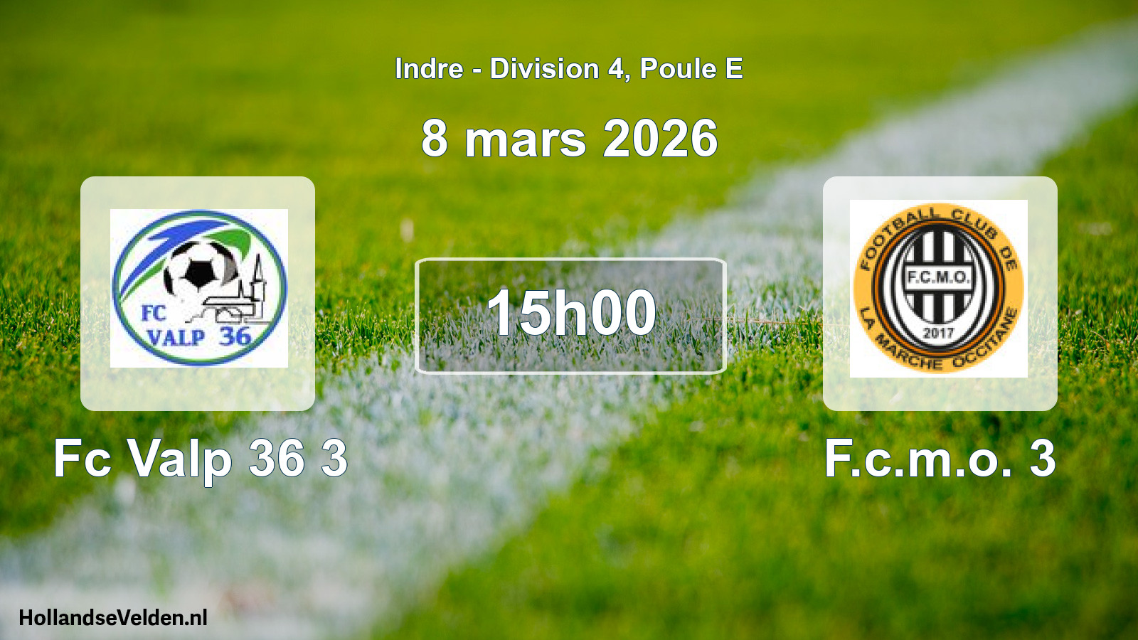 Geplande wedstrijd: Fc Valp 36 3 - F.c.m.o. 3 (8 mars 2026)