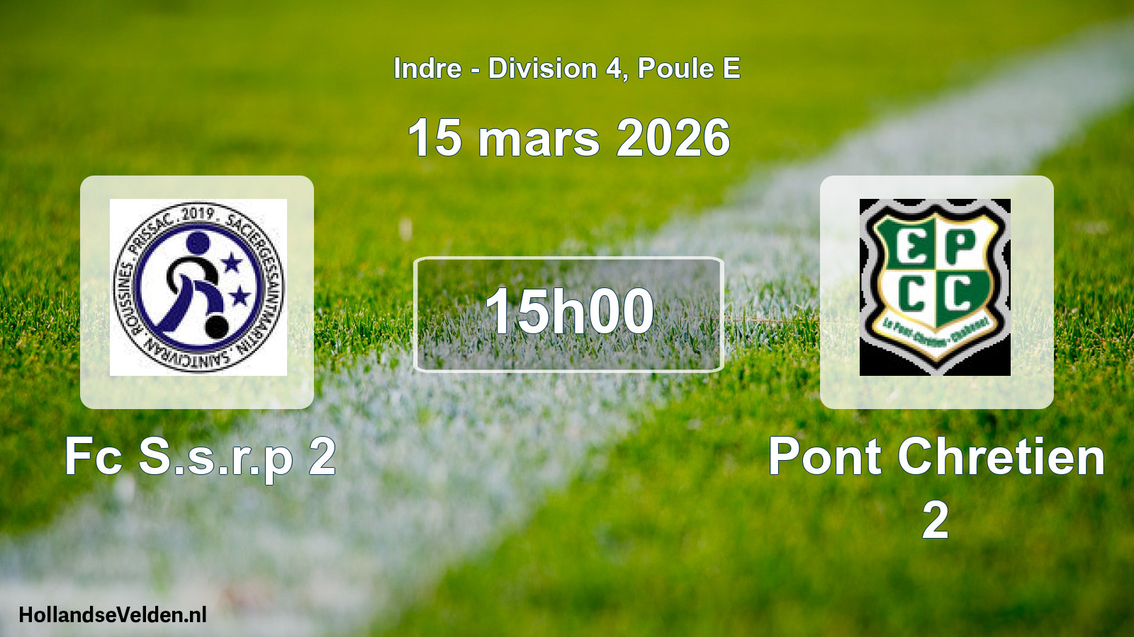 Geplande wedstrijd: Fc S.s.r.p 2 - Pont Chretien 2 (15 mars 2026)
