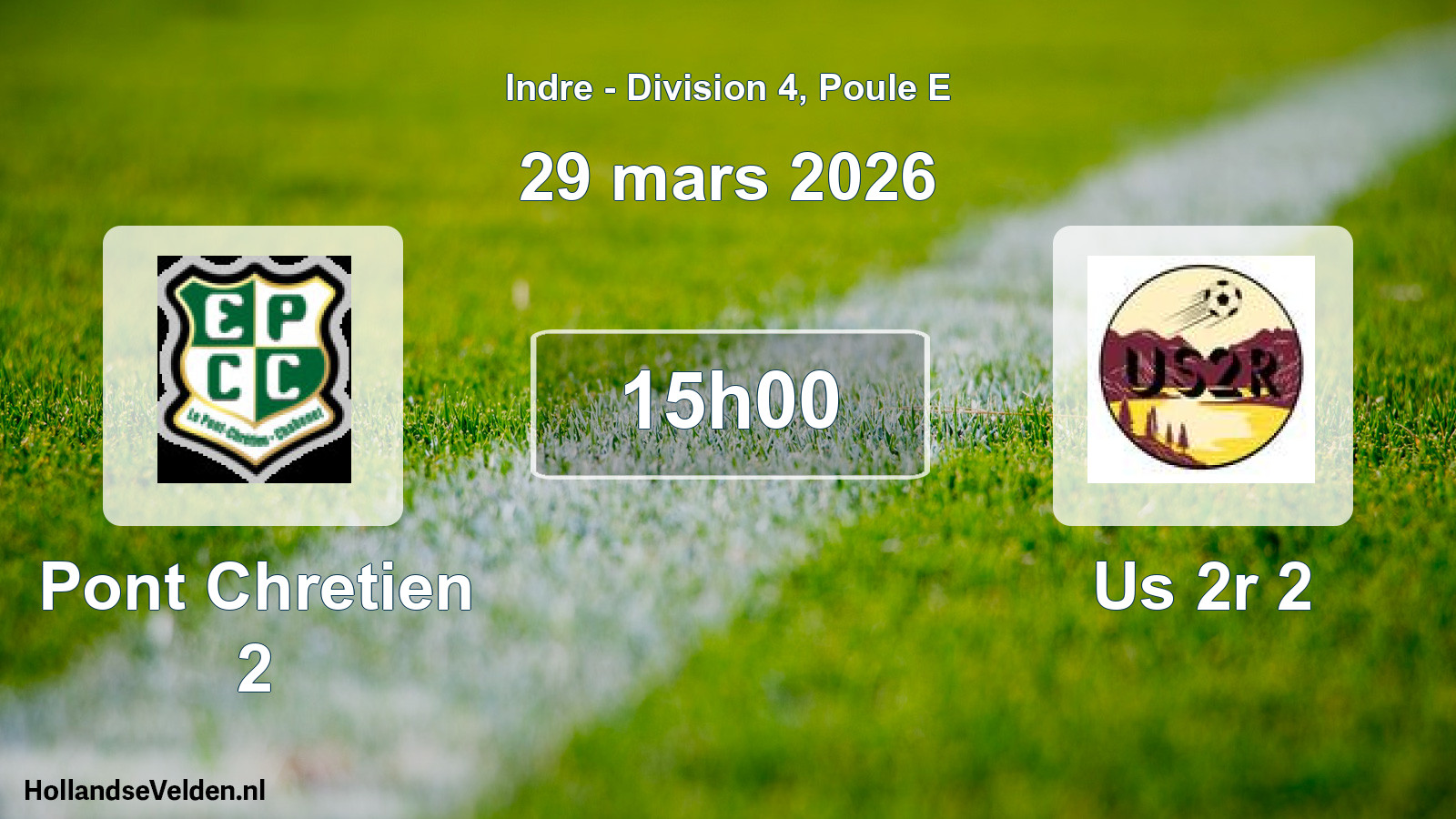 Geplande wedstrijd: Pont Chretien 2 - Us 2r 2 (29 maart 2026)