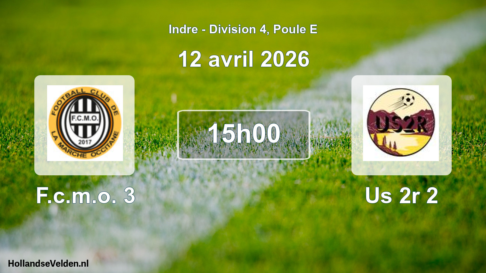 Geplande wedstrijd: F.c.m.o. 3 - Us 2r 2 (12 april 2026)