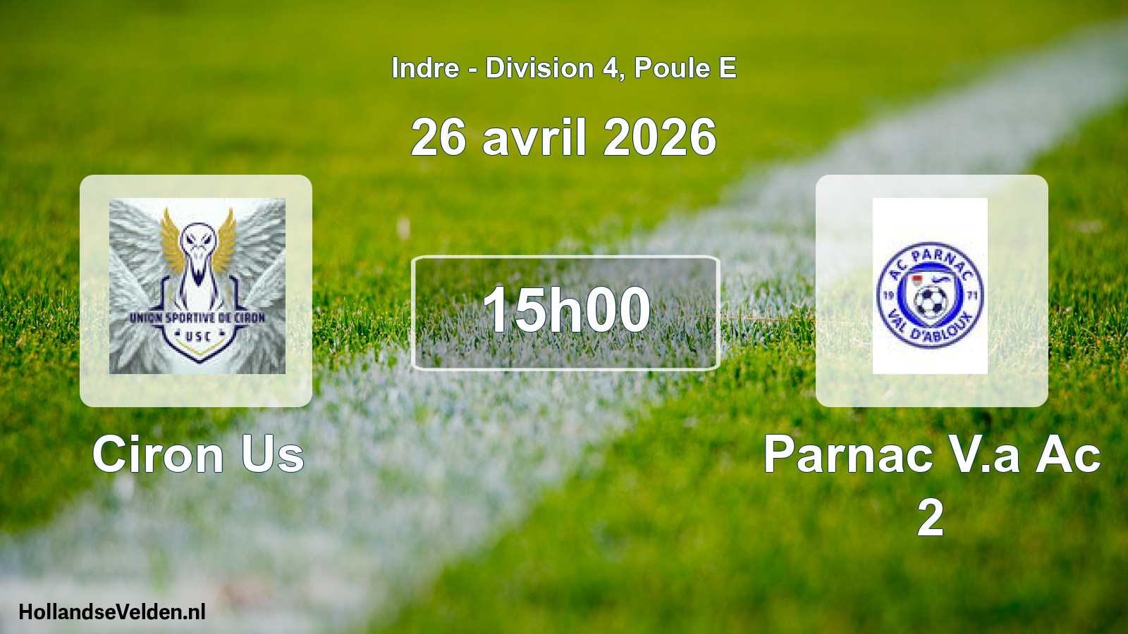 Geplande wedstrijd: Ciron Us - Parnac V.a Ac 2 (26 avril 2026)