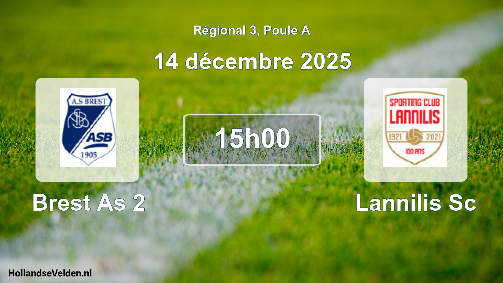 Geplande wedstrijd: Brest As 2 - Lannilis Sc (14 december 2025)