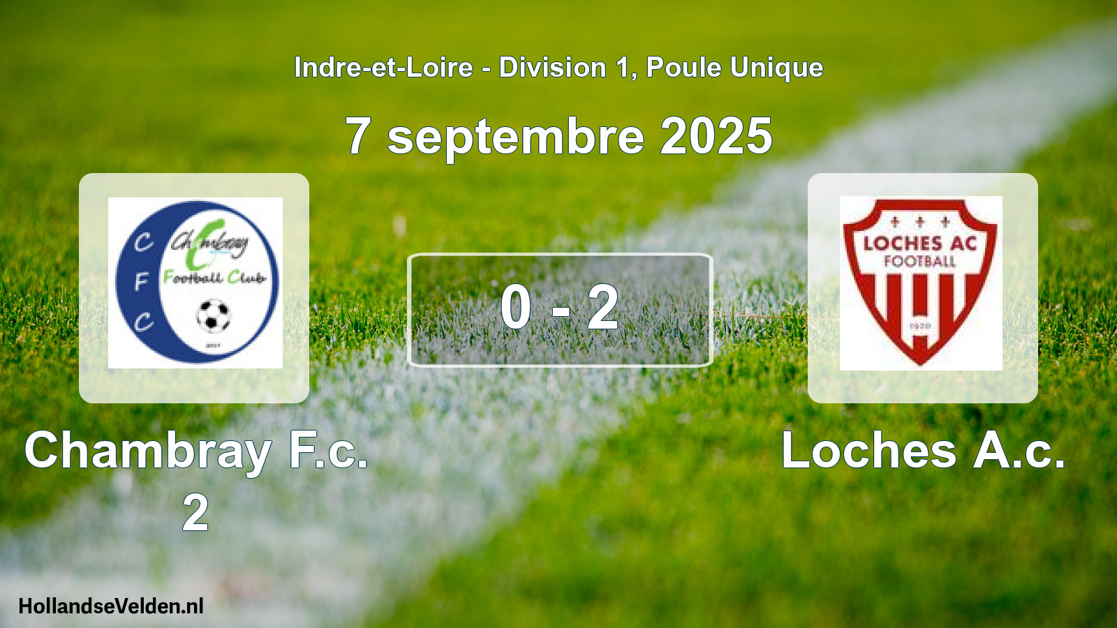 Gespeelde wedstrijd: Chambray F.c. 2 - Loches A.c. 0 - 2 (7 septembre 2025)