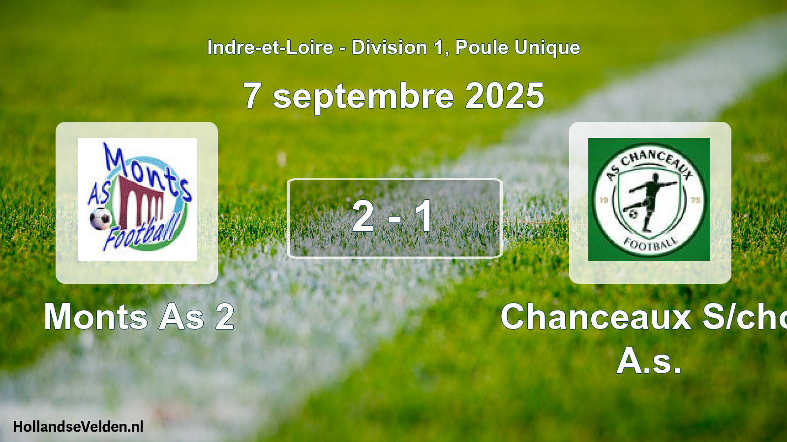 Gespeelde wedstrijd: Monts As 2 - Chanceaux S/cho A.s. 2 - 1 (7 september 2025)