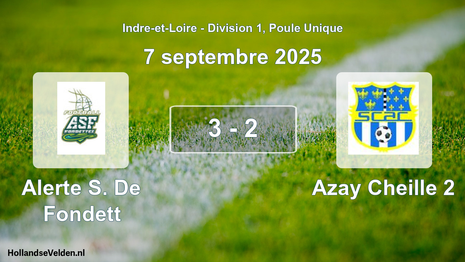 Gespeelde wedstrijd: Alerte S. De Fondett - Azay Cheille 2 3 - 2 (7 septembre 2025)