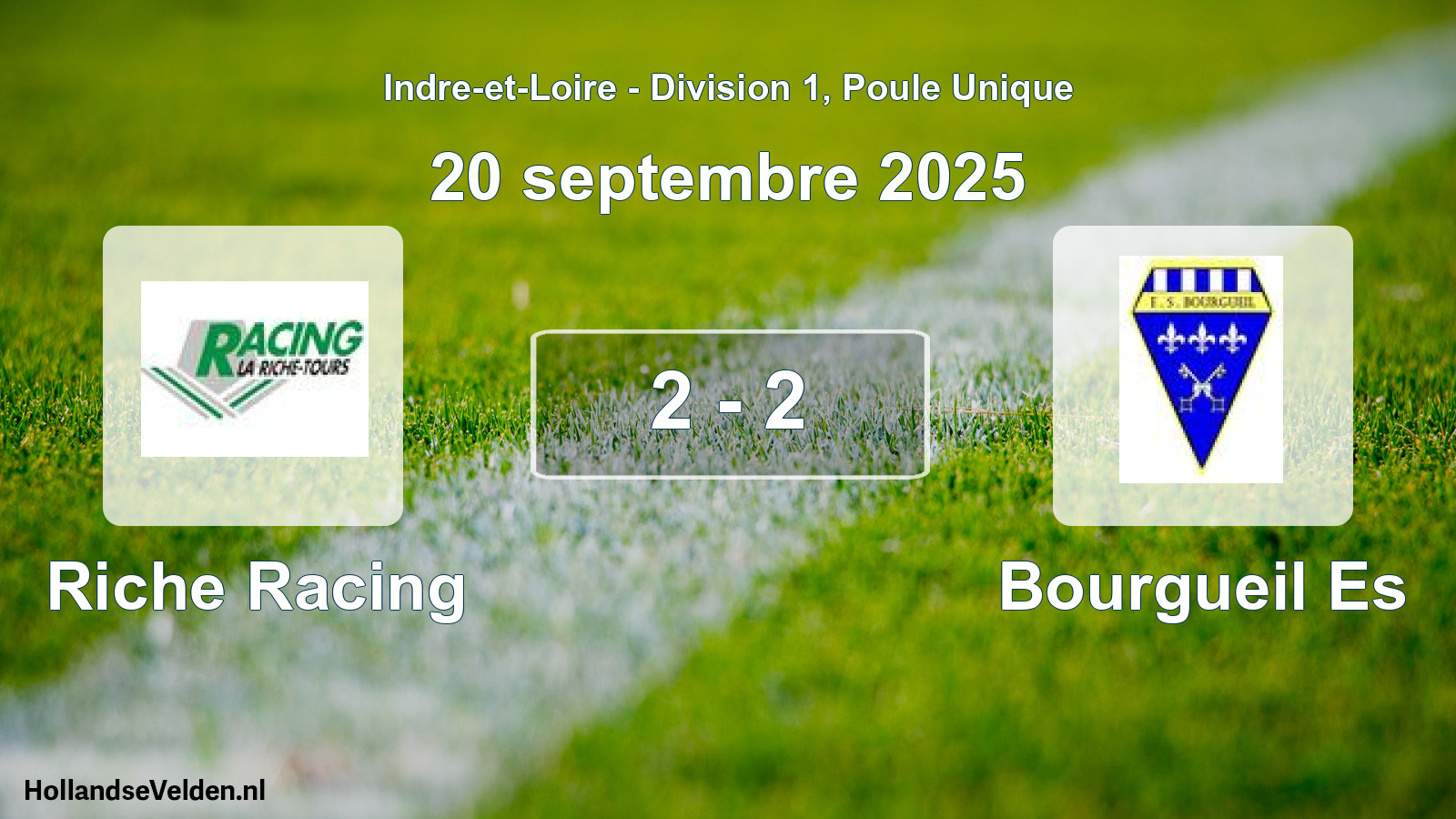 Total number of matches played: Riche Racing - Bourgueil Es 2 - 2 (20 September 2025)