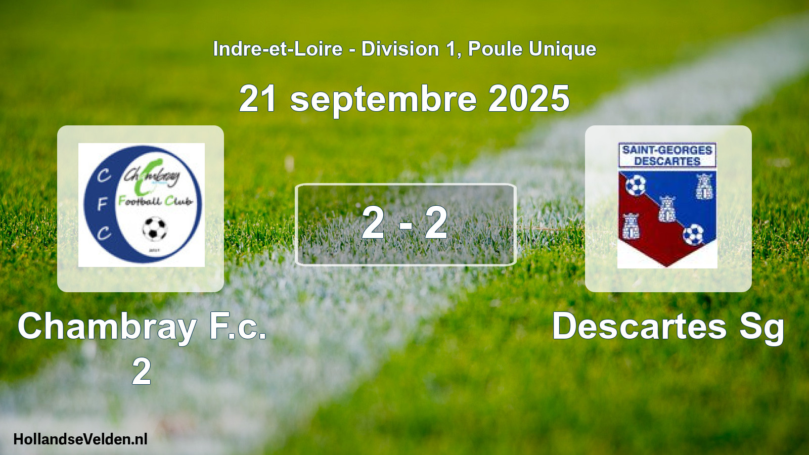 Total number of matches played: Chambray F.c. 2 - Descartes Sg 2 - 2 (21 September 2025)