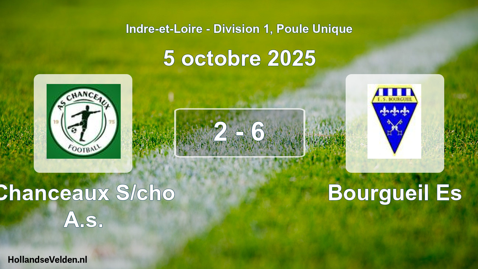 Gespeelde wedstrijd: Chanceaux S/cho A.s. - Bourgueil Es 2 - 6 (5 oktober 2025)