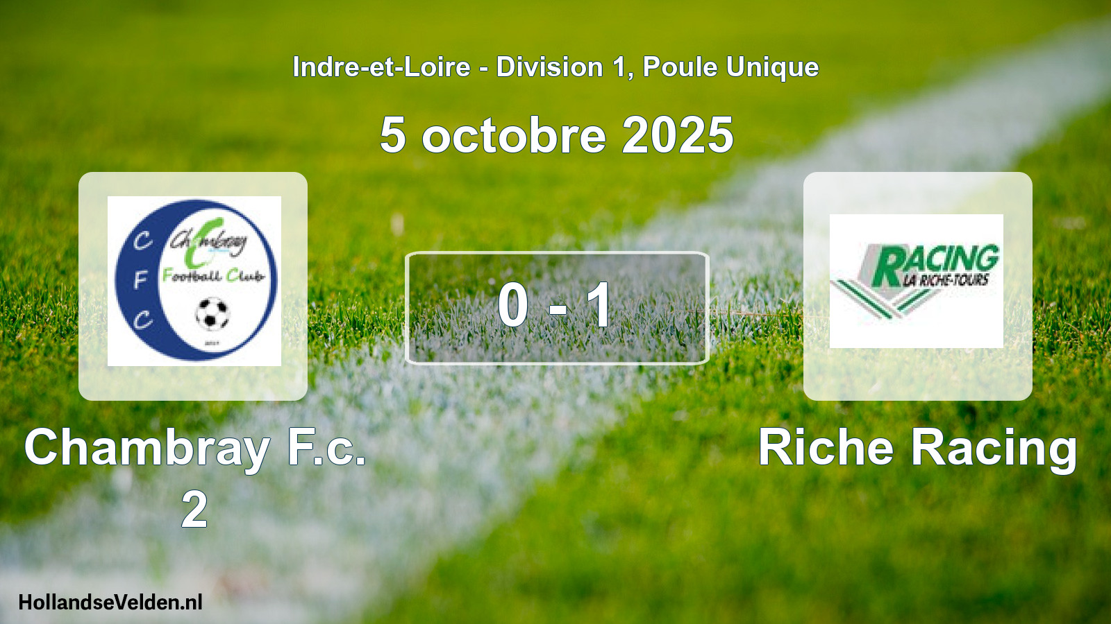 Gespeelde wedstrijd: Chambray F.c. 2 - Riche Racing 0 - 1 (5 octobre 2025)