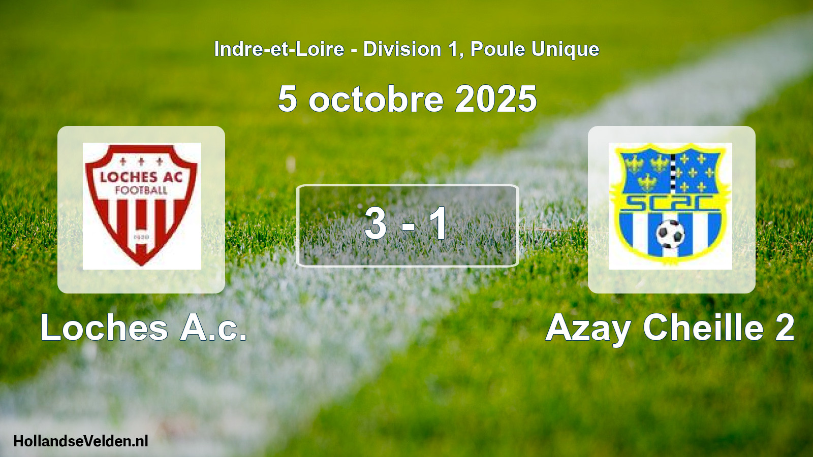Gespeelde wedstrijd: Loches A.c. - Azay Cheille 2 3 - 1 (5 octobre 2025)