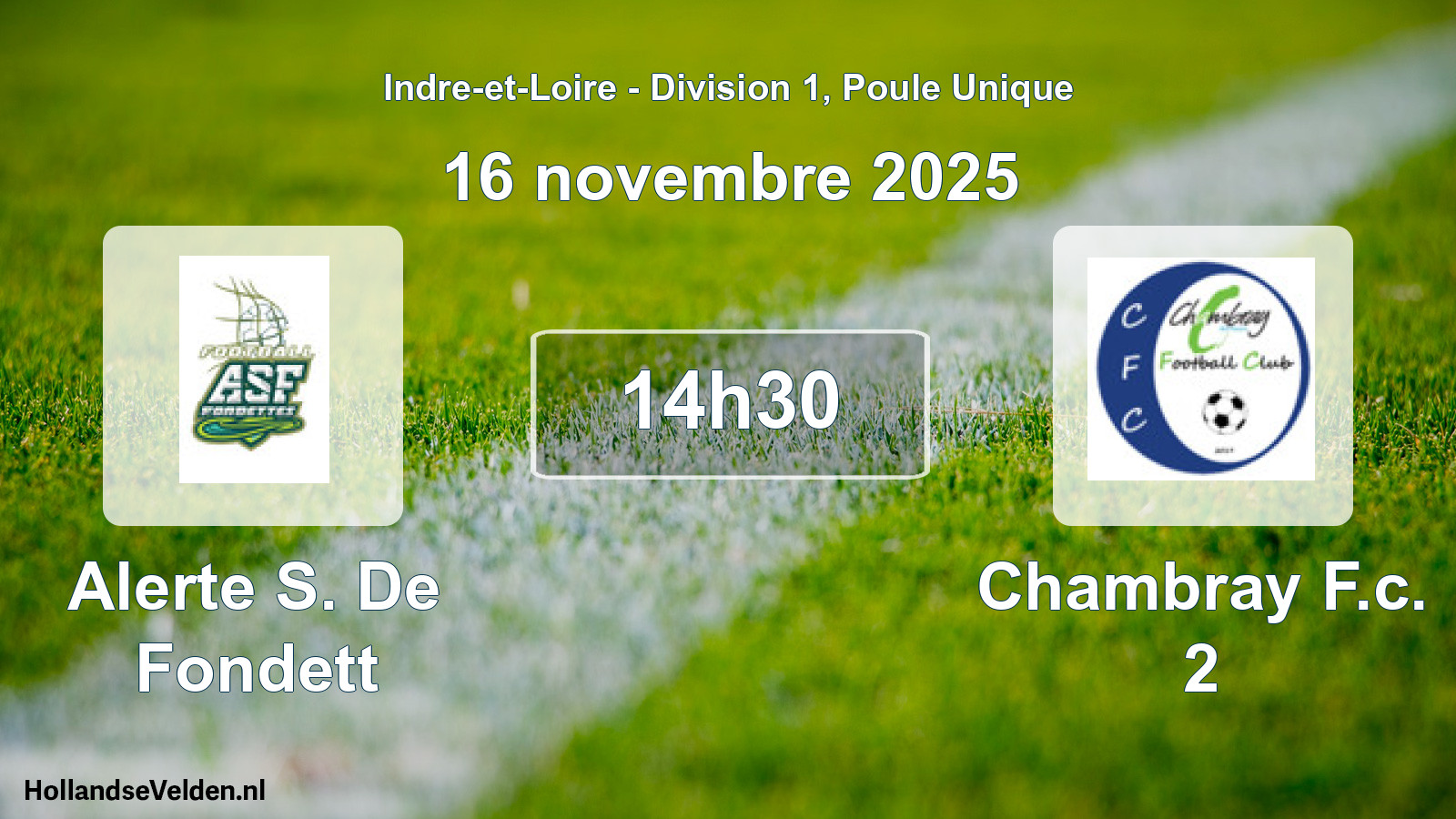 Geplande wedstrijd: Alerte S. De Fondett - Chambray F.c. 2 (16 november 2025)
