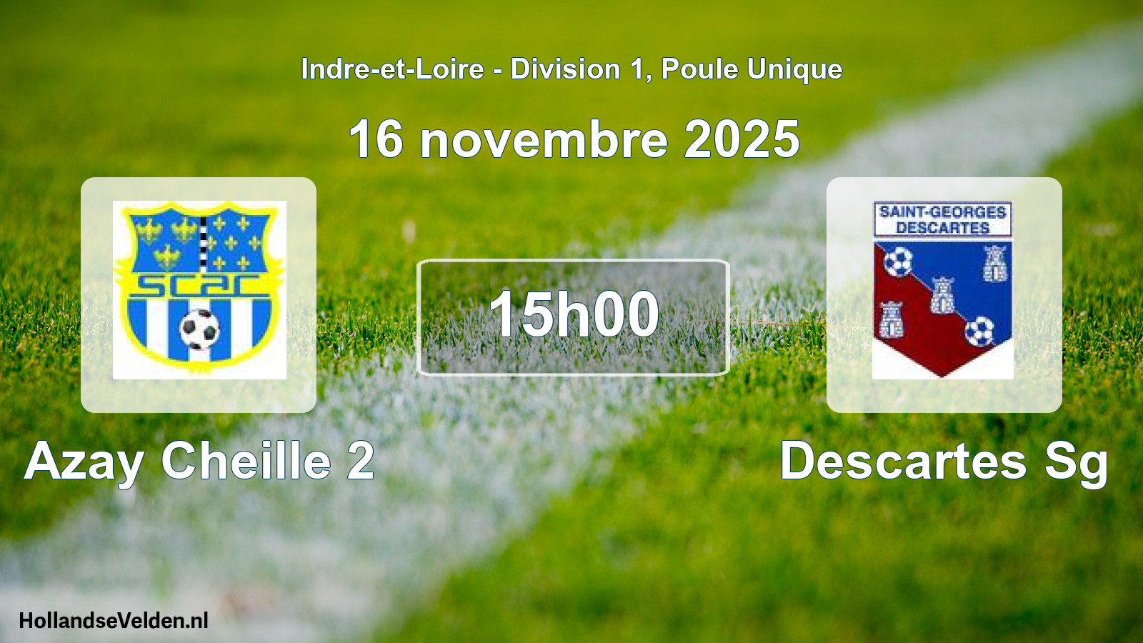 Geplande wedstrijd: Azay Cheille 2 - Descartes Sg (16 novembre 2025)