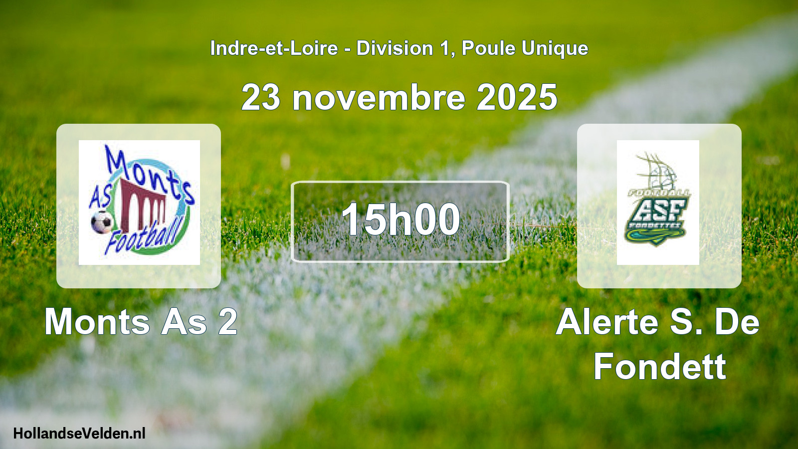 Geplande wedstrijd: Monts As 2 - Alerte S. De Fondett (23 november 2025)