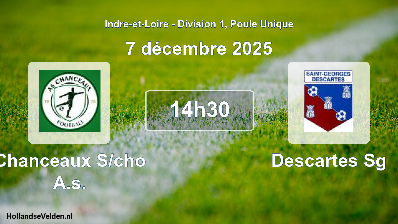 Geplande wedstrijd: Chanceaux S/cho A.s. - Descartes Sg (7 december 2025)