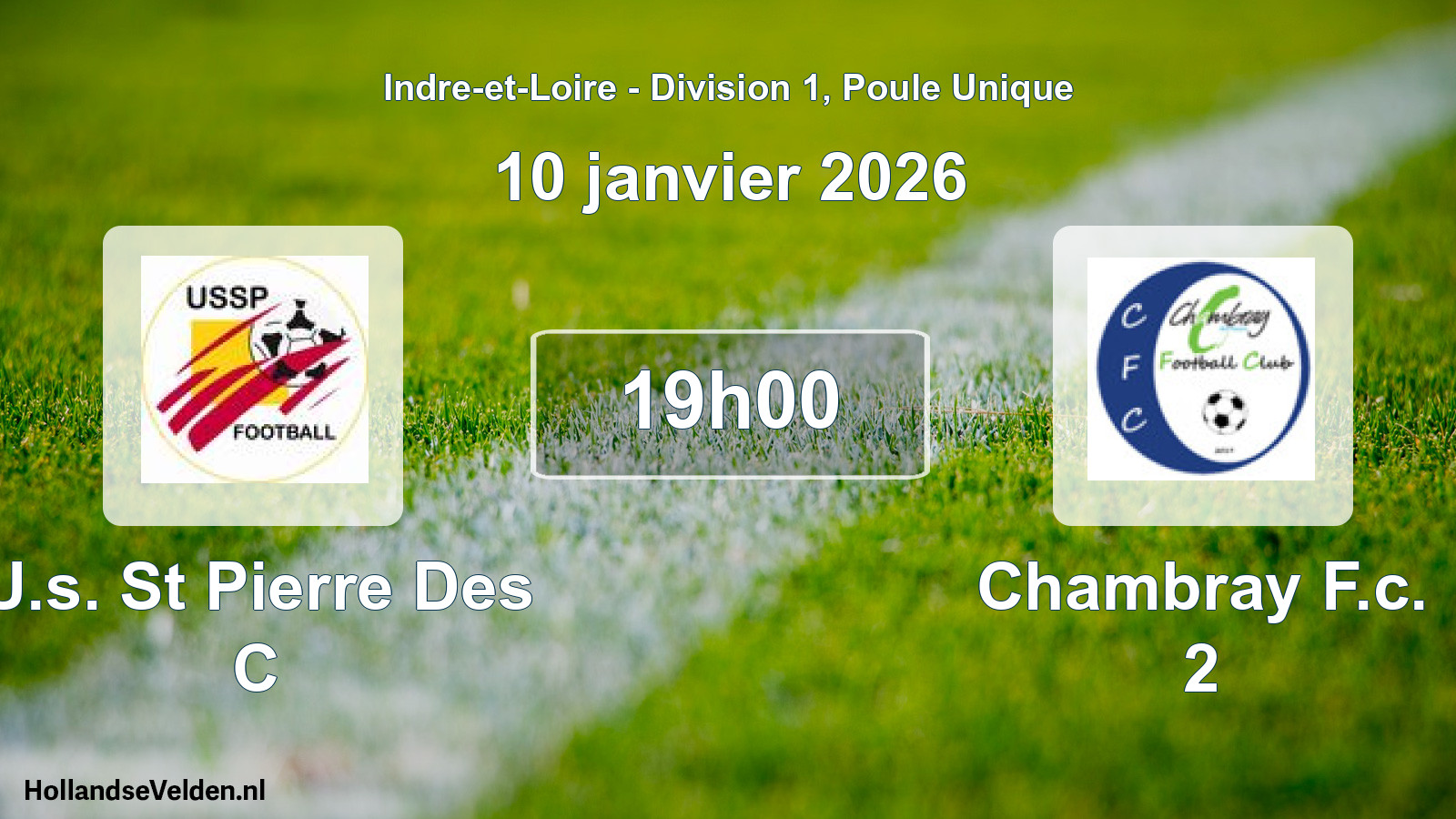 Geplande wedstrijd: U.s. St Pierre Des C - Chambray F.c. 2 (10 januari 2026)