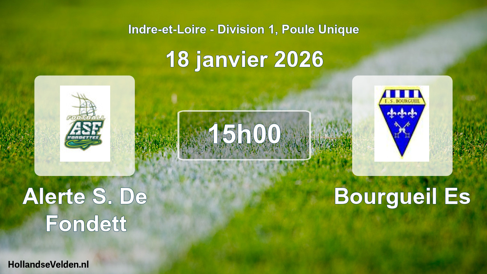 Geplande wedstrijd: Alerte S. De Fondett - Bourgueil Es (18 janvier 2026)