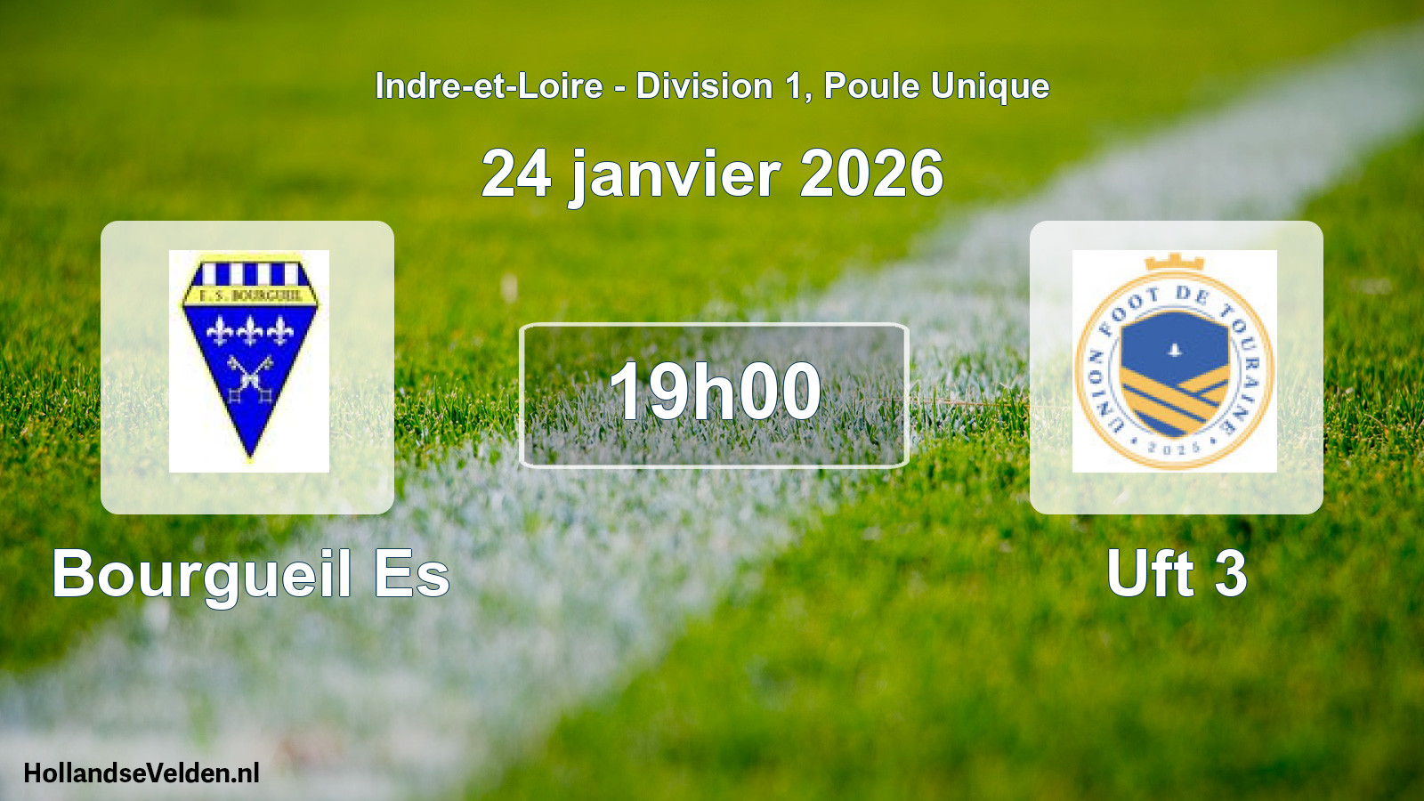 Geplande wedstrijd: Bourgueil Es - Uft 3 (24 januari 2026)