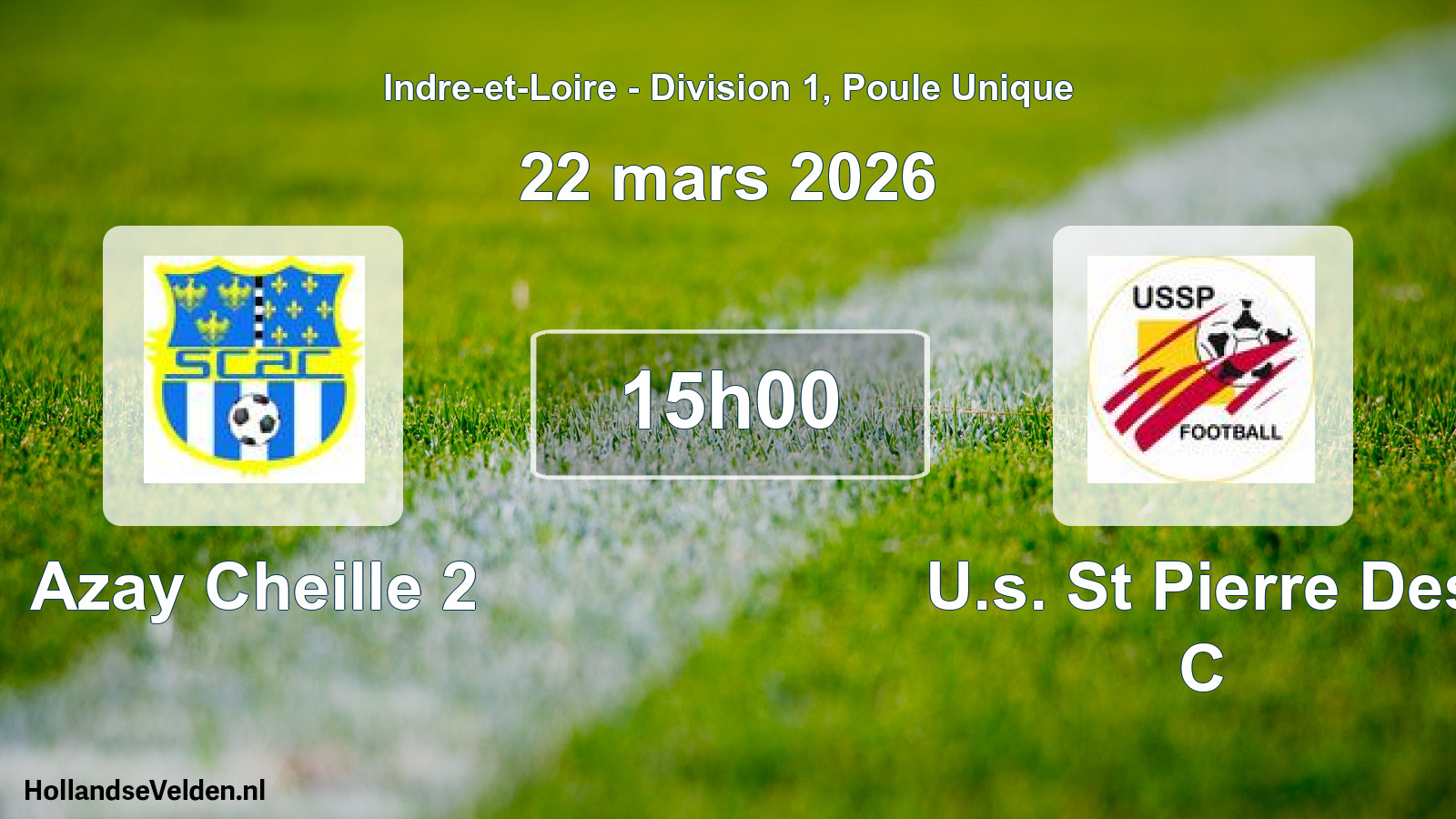 Scheduled Match: Azay Cheille 2 - U.s. St Pierre Des C (22 March 2026)