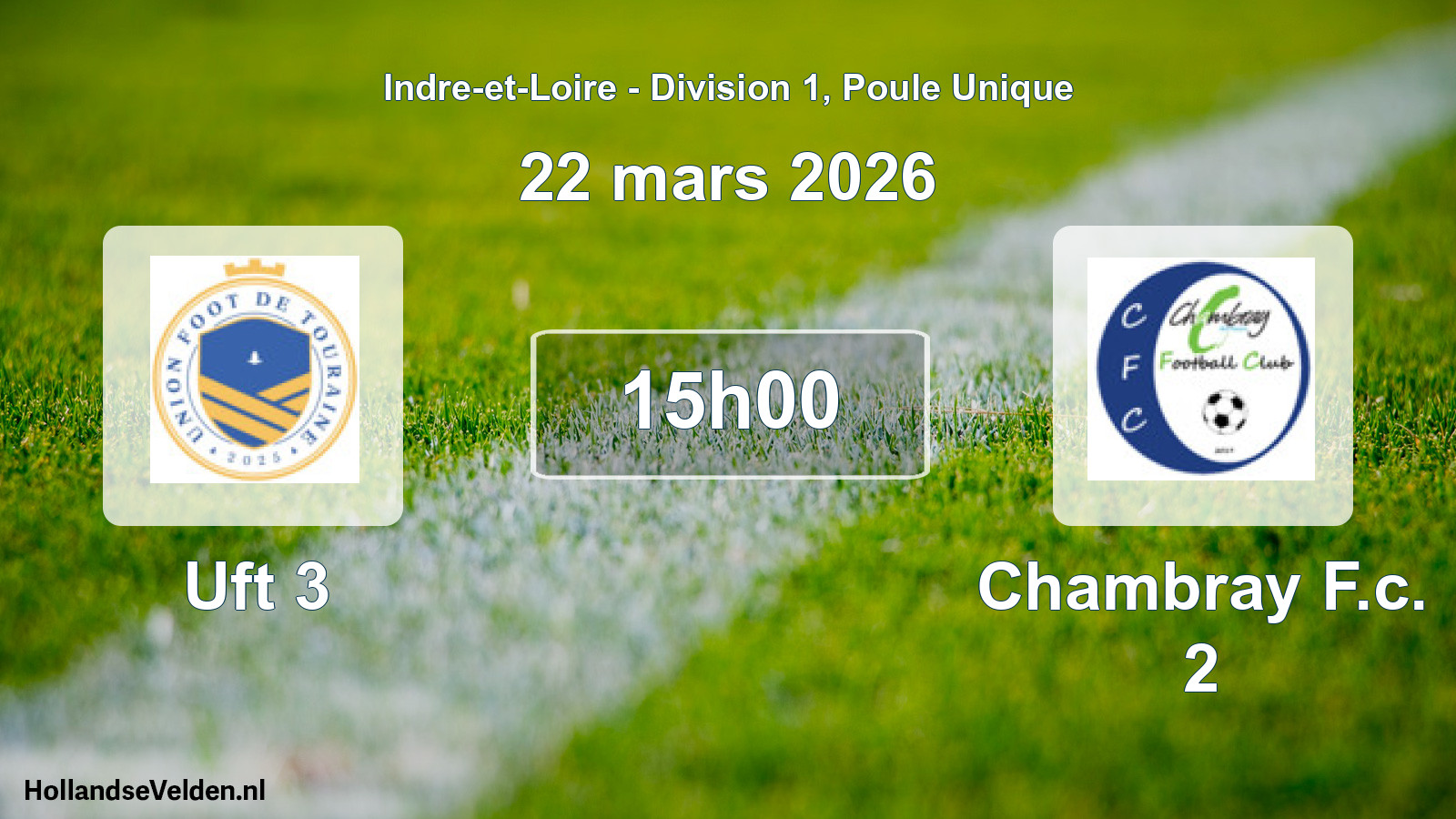 Geplande wedstrijd: Uft 3 - Chambray F.c. 2 (22 maart 2026)