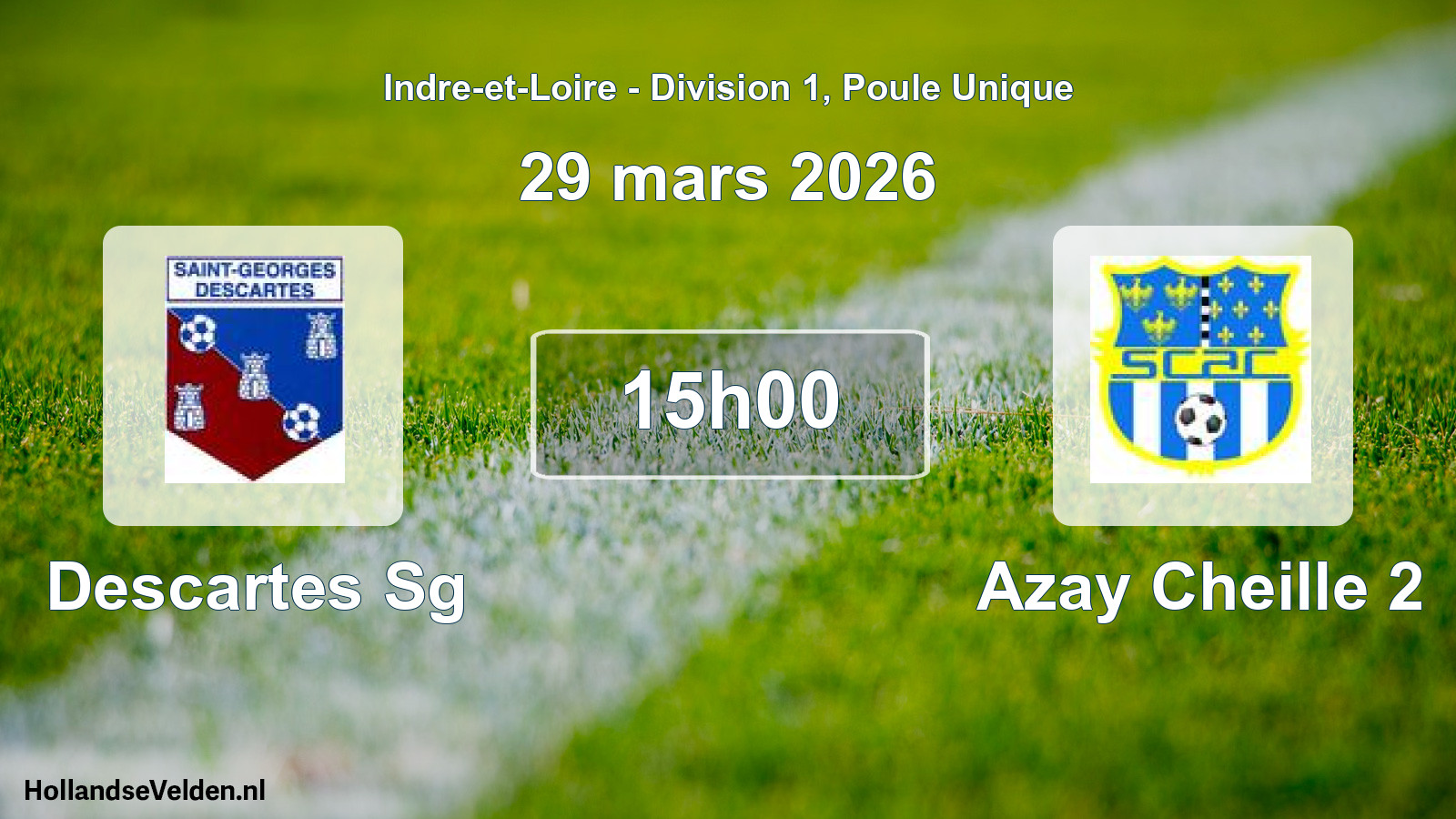 Geplande wedstrijd: Descartes Sg - Azay Cheille 2 (29 mars 2026)