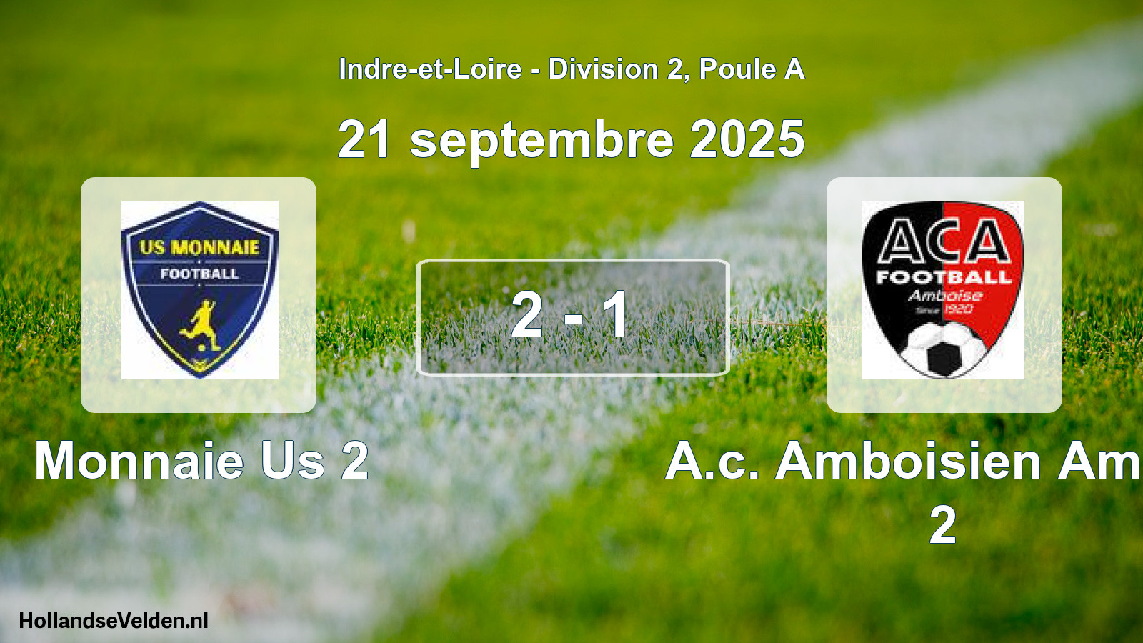 Gespeelde wedstrijd: Monnaie Us 2 - A.c. Amboisien Amboi 2 2 - 1 (21 september 2025)