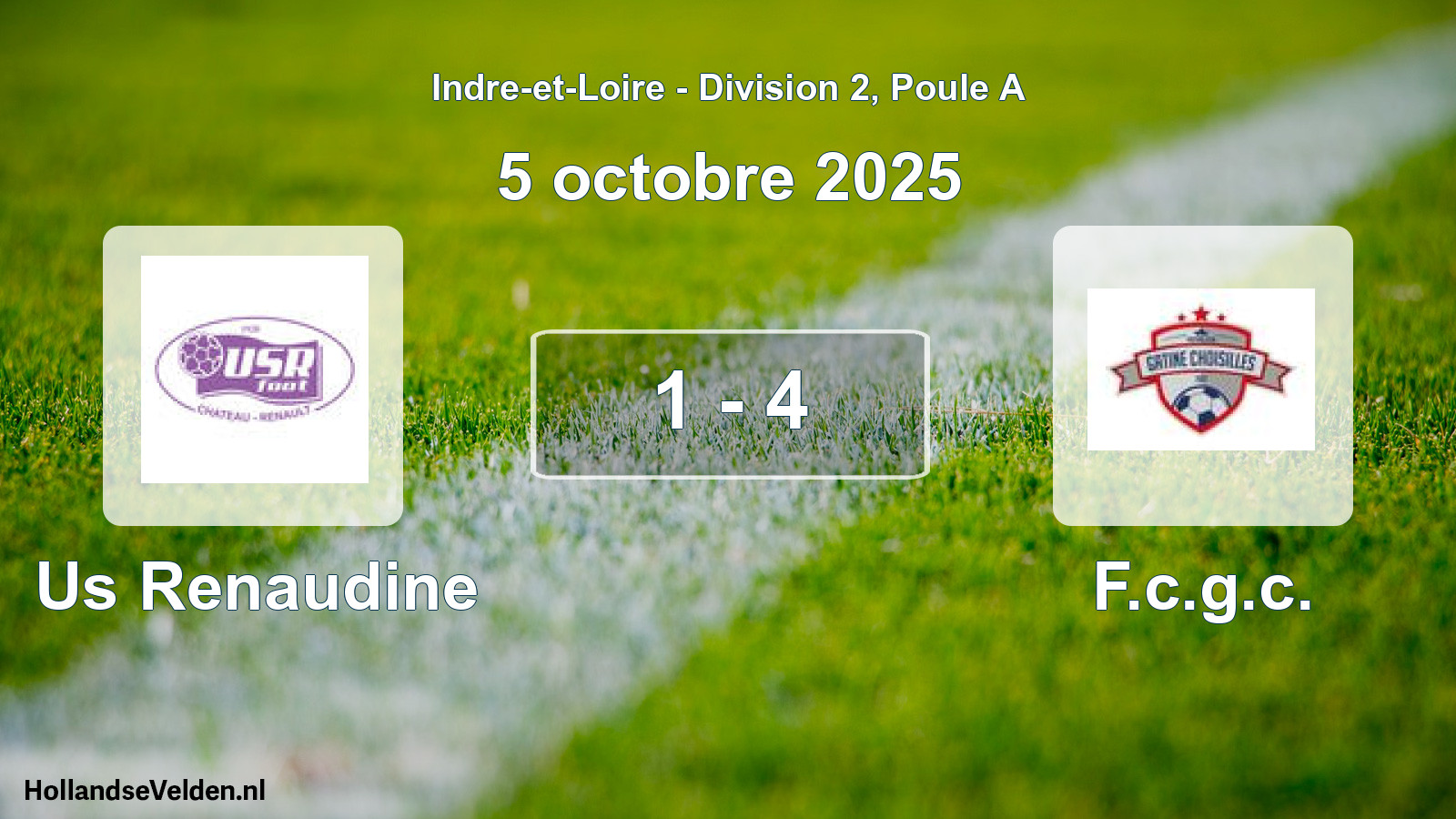 Gespeelde wedstrijd: Us Renaudine - F.c.g.c. 1 - 4 (5 oktober 2025)