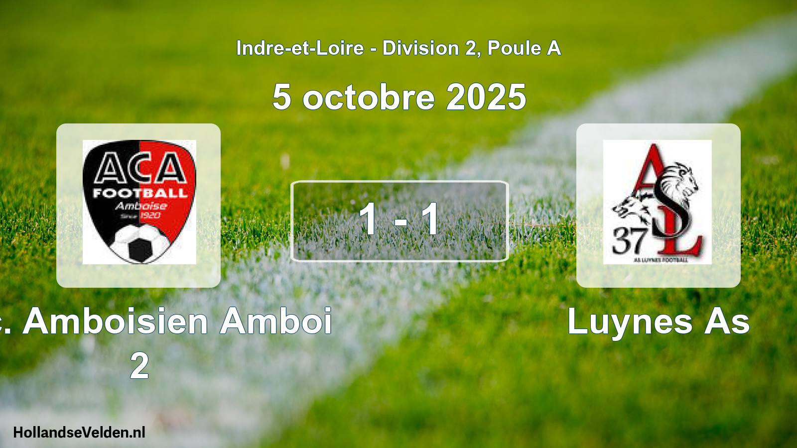 Total number of matches played: A.c. Amboisien Amboi 2 - Luynes As 1 - 1 (5 October 2025)