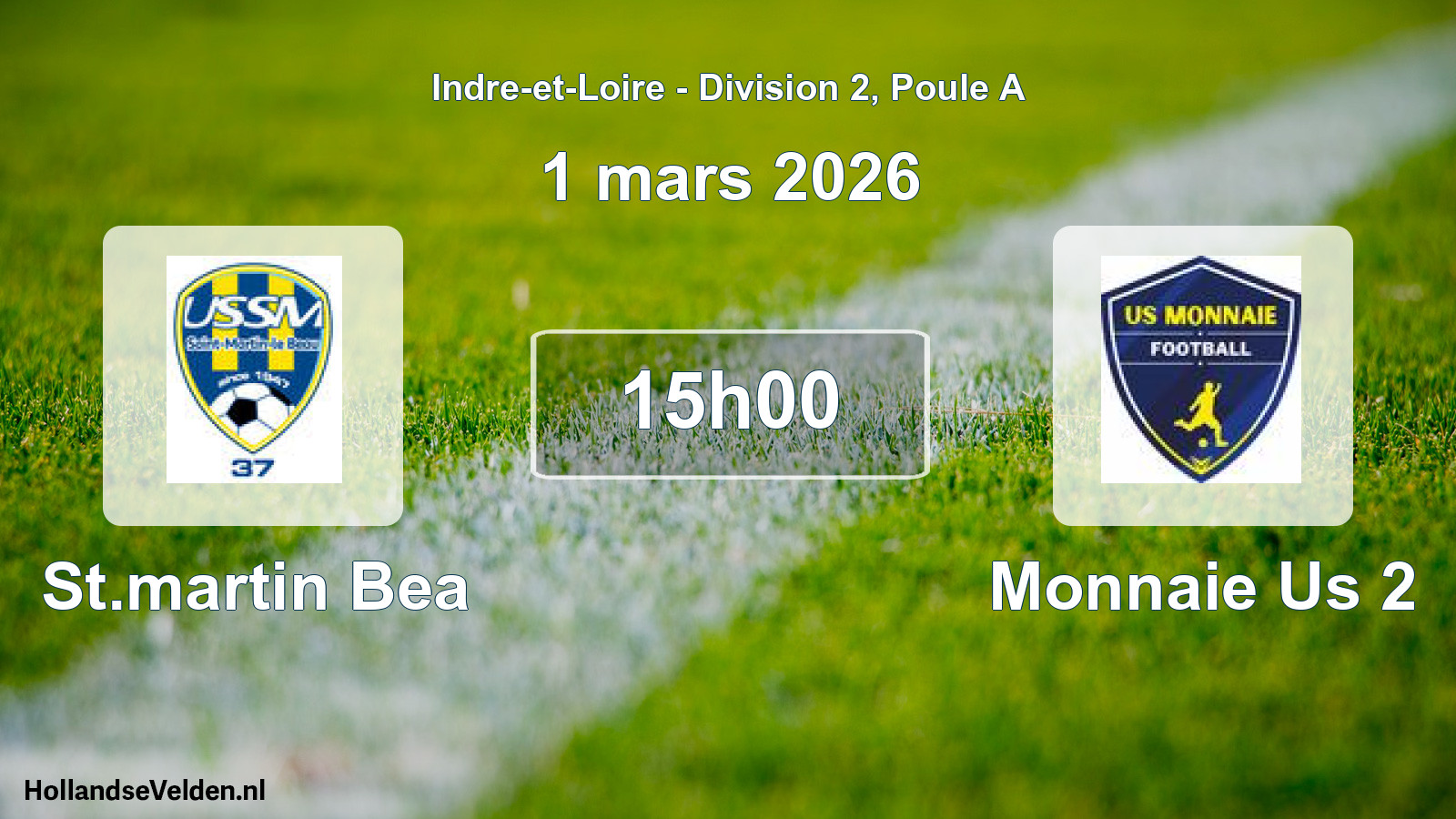 Geplande wedstrijd: St.martin Bea - Monnaie Us 2 (1 mars 2026)