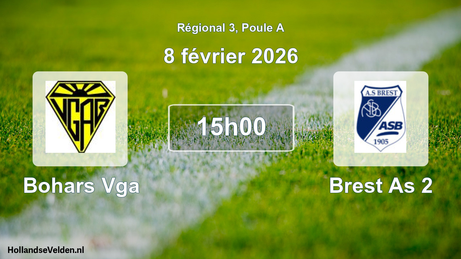 Scheduled Match: Bohars Vga - Brest As 2 (8 February 2026)