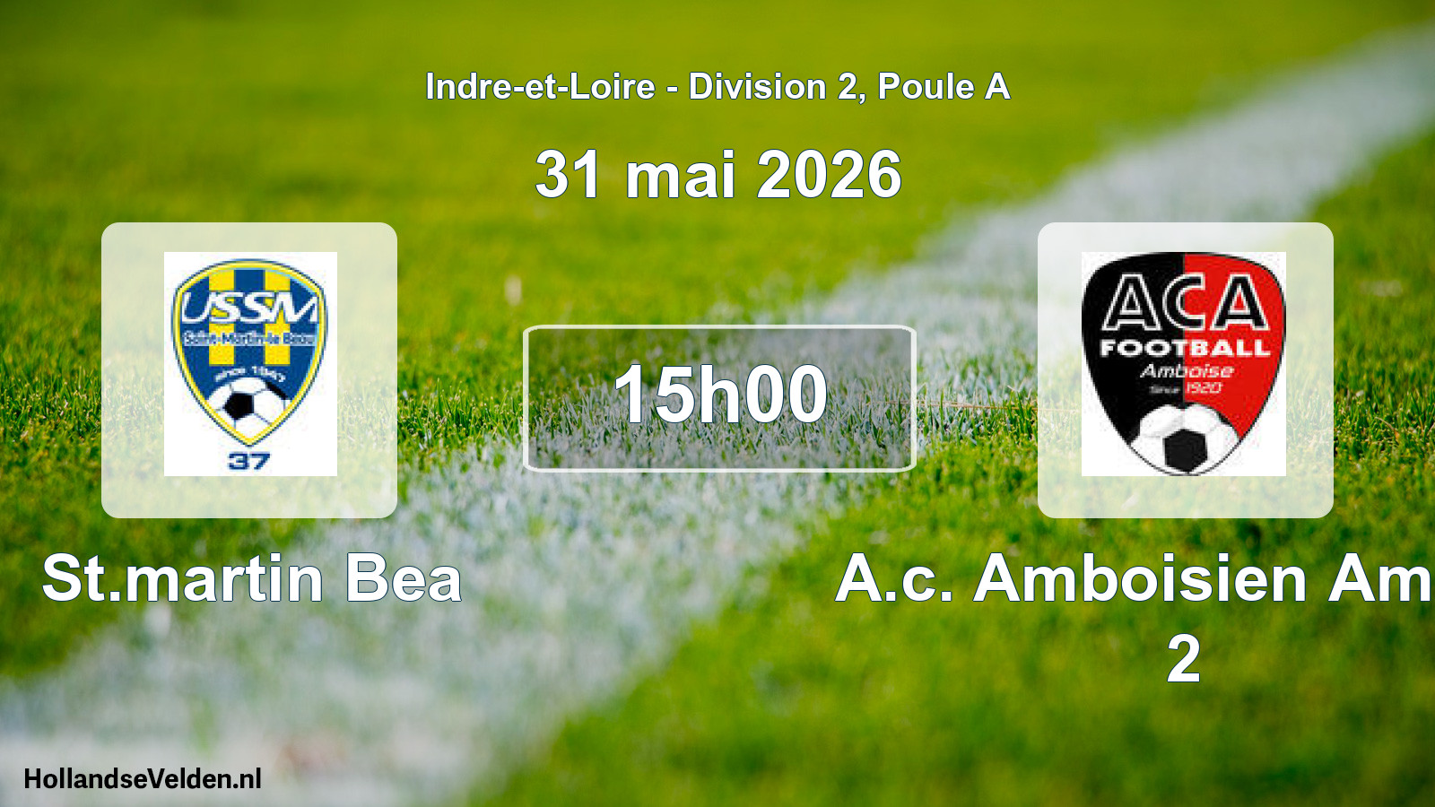Geplande wedstrijd: St.martin Bea - A.c. Amboisien Amboi 2 (31 mei 2026)