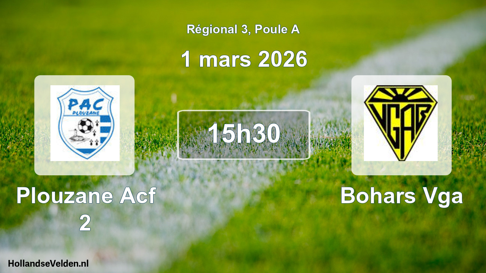 Geplande wedstrijd: Plouzane Acf 2 - Bohars Vga (1 maart 2026)