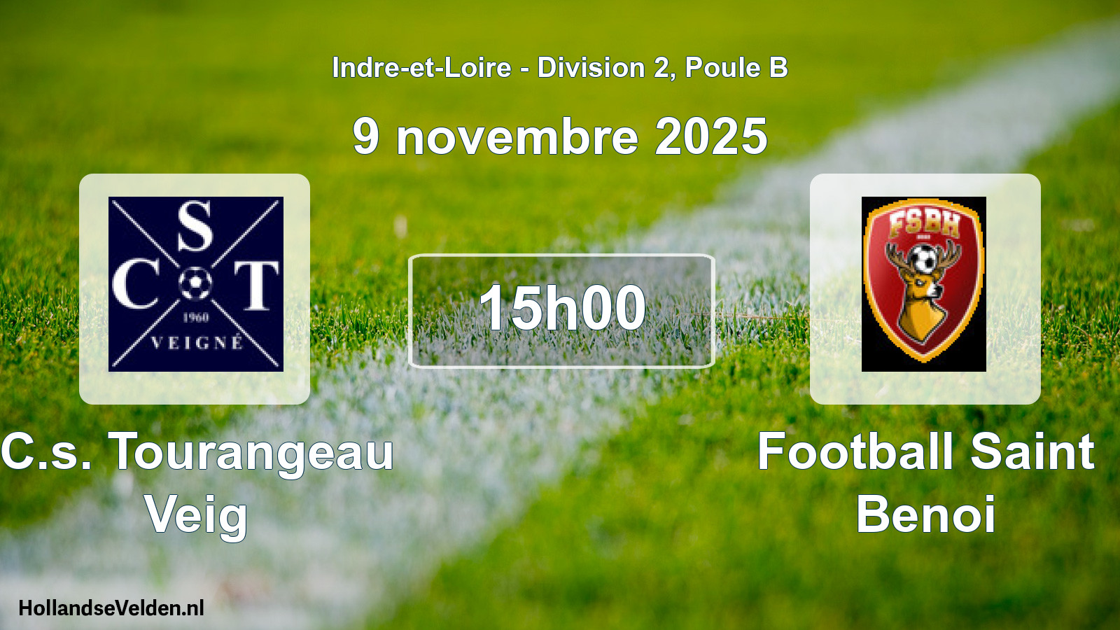 Geplande wedstrijd: C.s. Tourangeau Veig - Football Saint Benoi (9 novembre 2025)