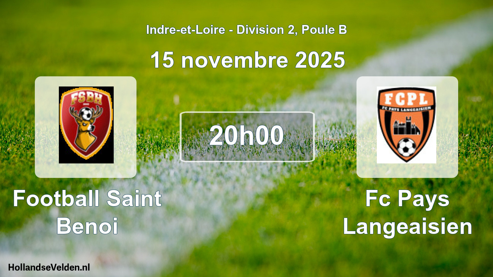Geplande wedstrijd: Football Saint Benoi - Fc Pays Langeaisien (15 novembre 2025)