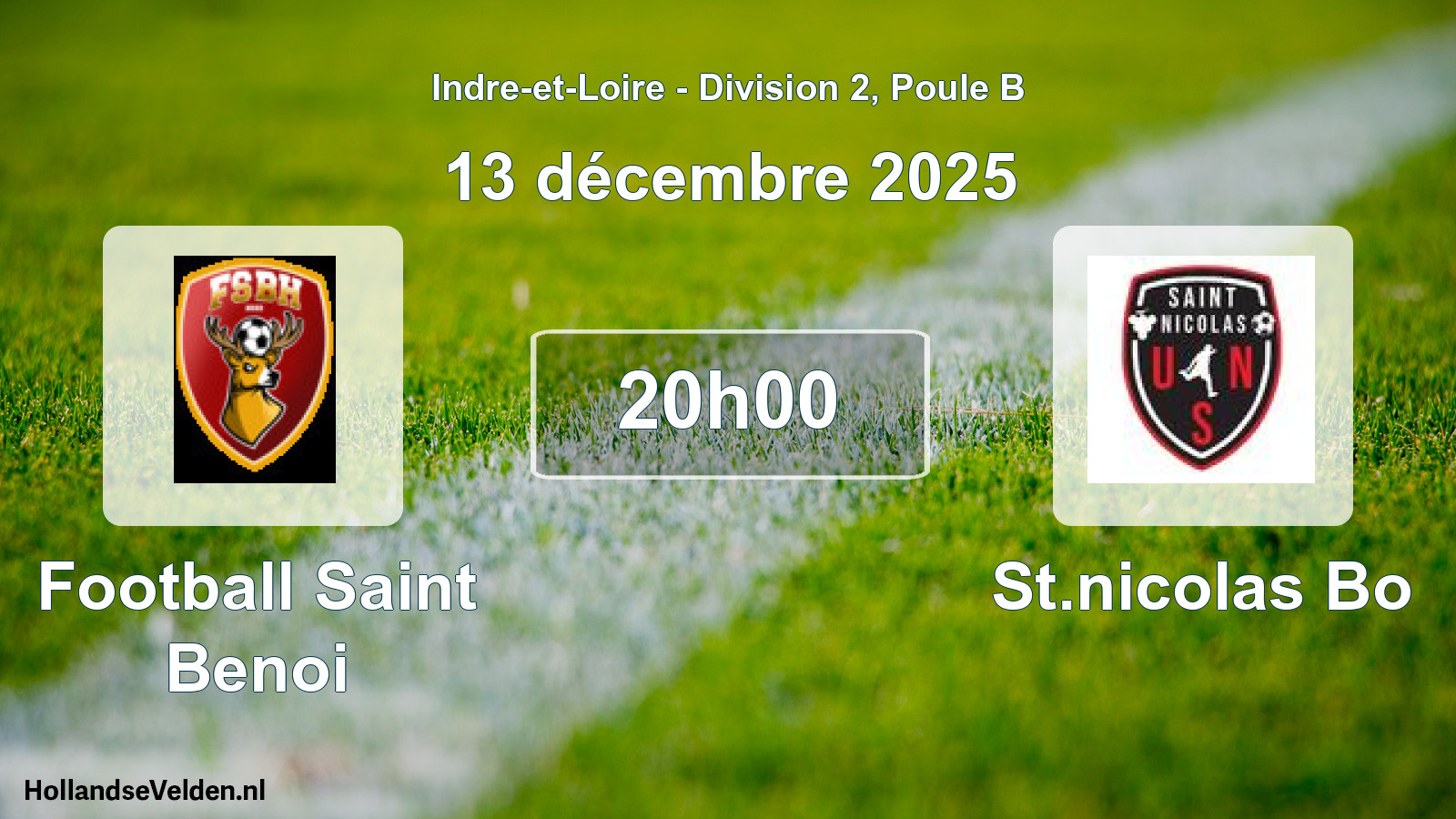 Geplande wedstrijd: Football Saint Benoi - St.nicolas Bo (13 décembre 2025)