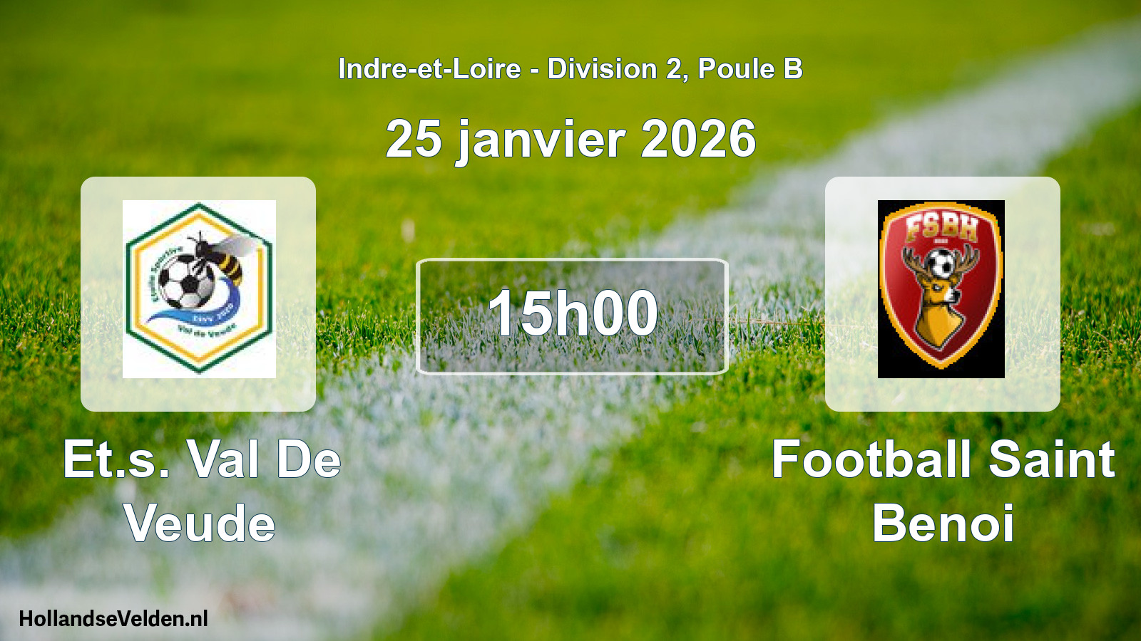 Geplande wedstrijd: Et.s. Val De Veude - Football Saint Benoi (25 janvier 2026)
