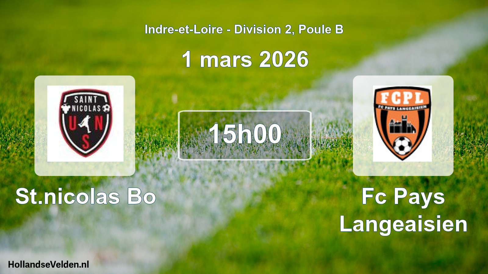 Scheduled Match: St.nicolas Bo - Fc Pays Langeaisien (1 March 2026)