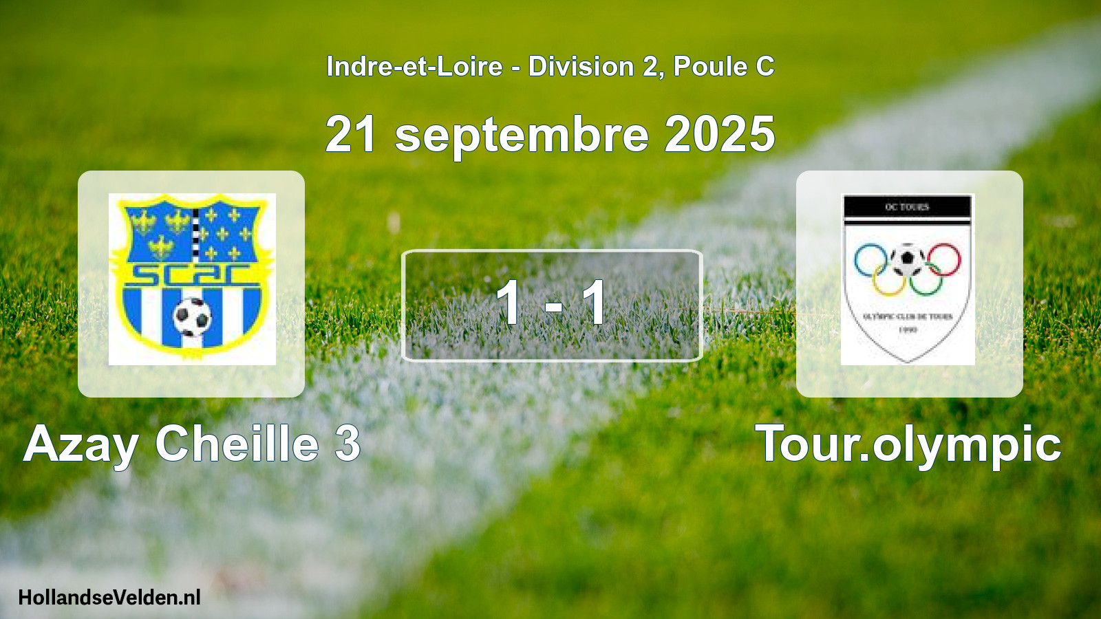 Total number of matches played: Azay Cheille 3 - Tour.olympic 1 - 1 (21 September 2025)
