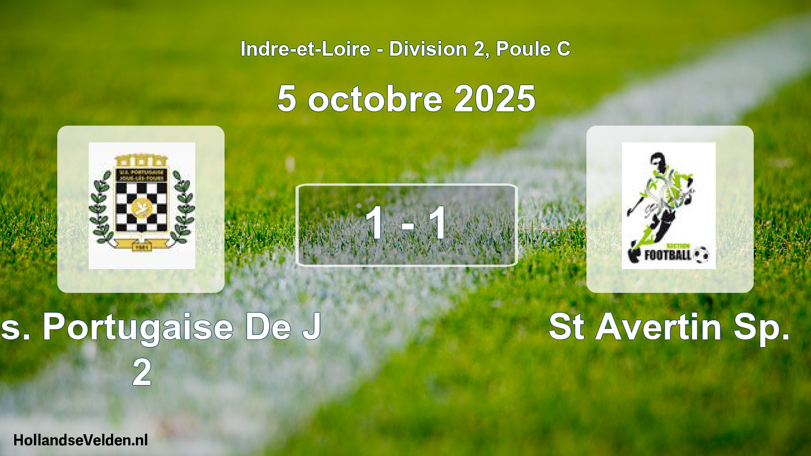 Total number of matches played: U.s. Portugaise De J 2 - St Avertin Sp. 1 - 1 (5 October 2025)