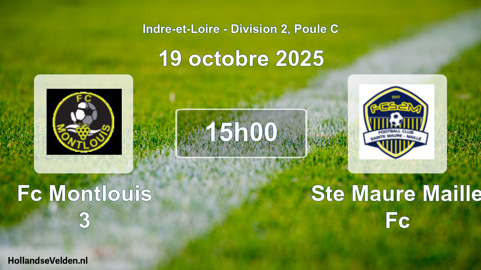 Geplande wedstrijd: Fc Montlouis 3 - Ste Maure Maille Fc (19 octobre 2025)