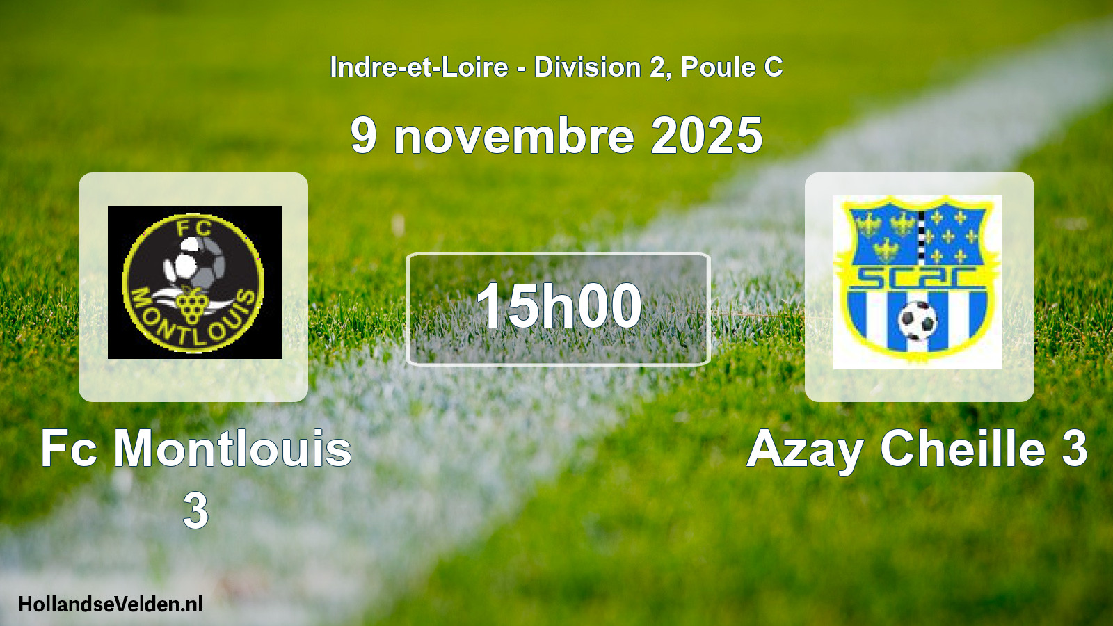Geplande wedstrijd: Fc Montlouis 3 - Azay Cheille 3 (9 november 2025)